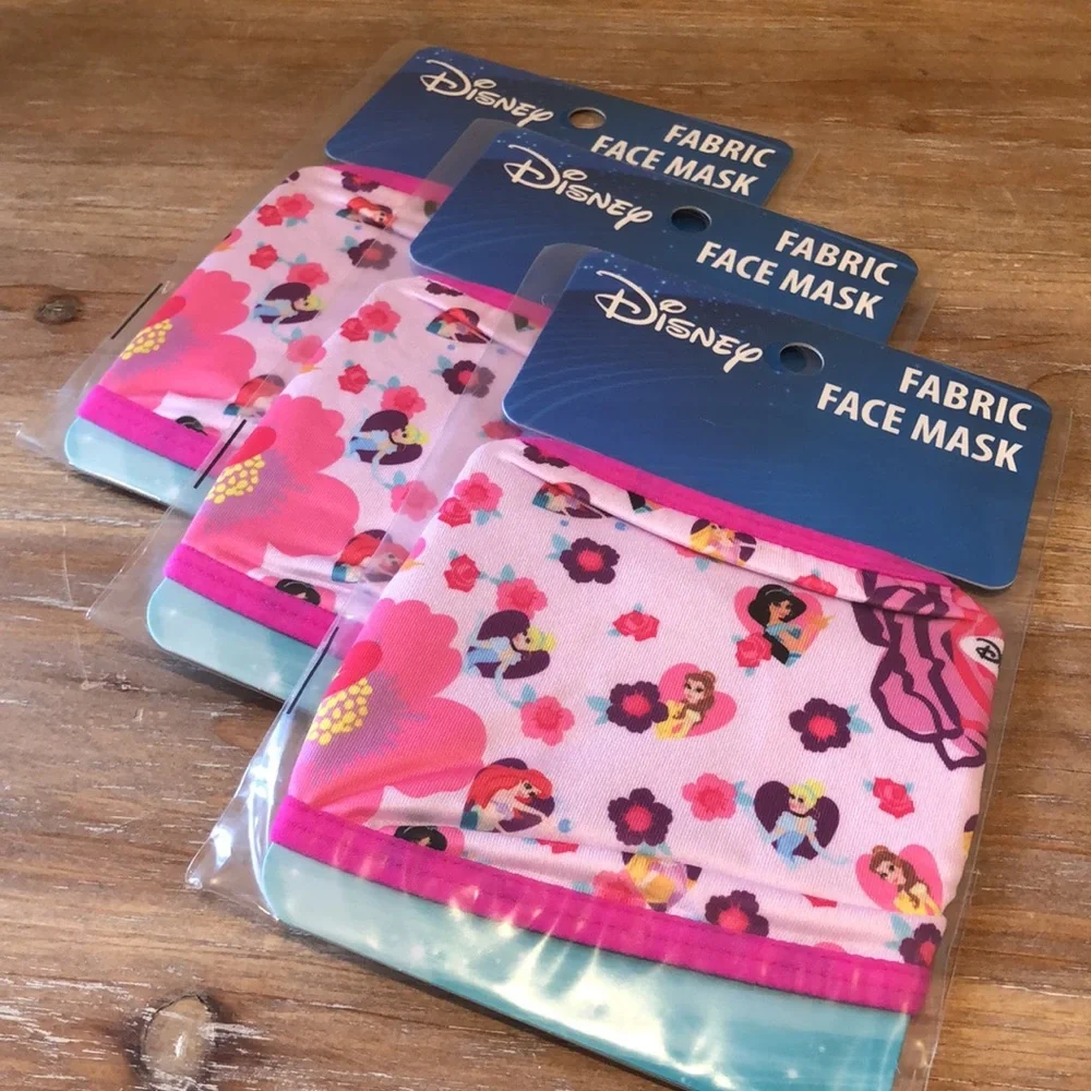 3 Disney Princess Face Mask for Kids. Set of three. Cloth Face Masks